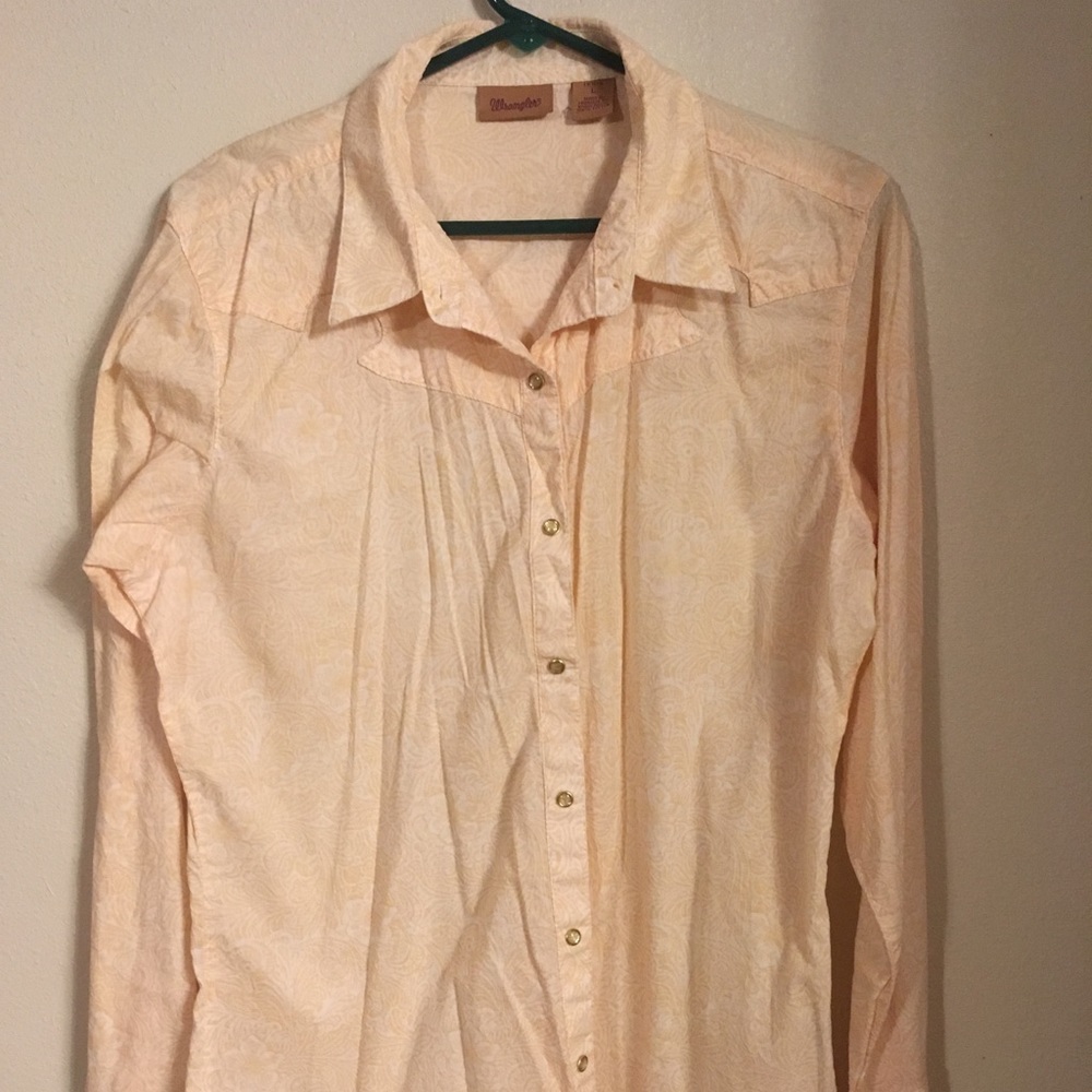 Wrangler Yellow Flowered Western Shirt L